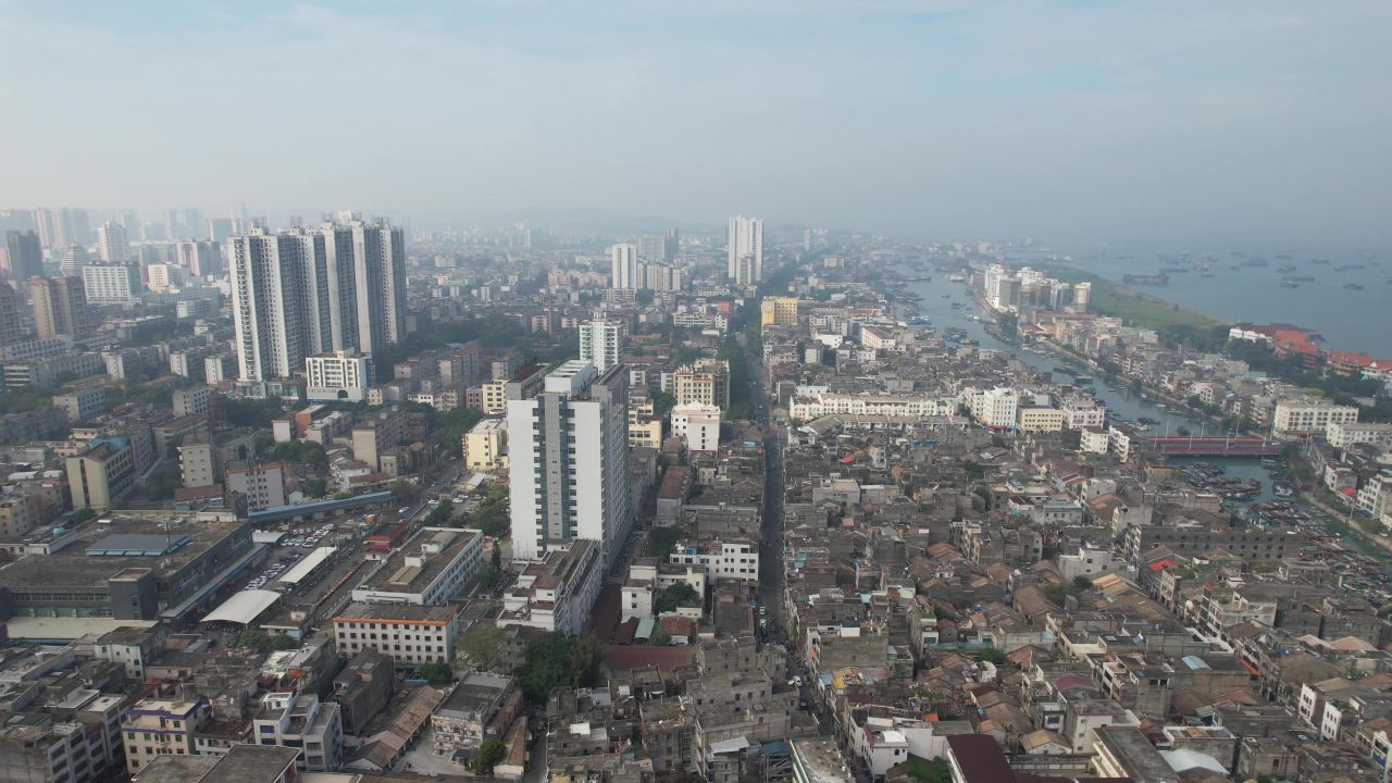  广西北海城市风光北海老城航拍
