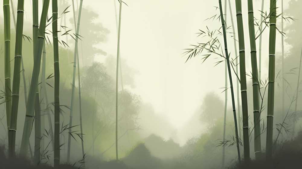 古风竹子林画