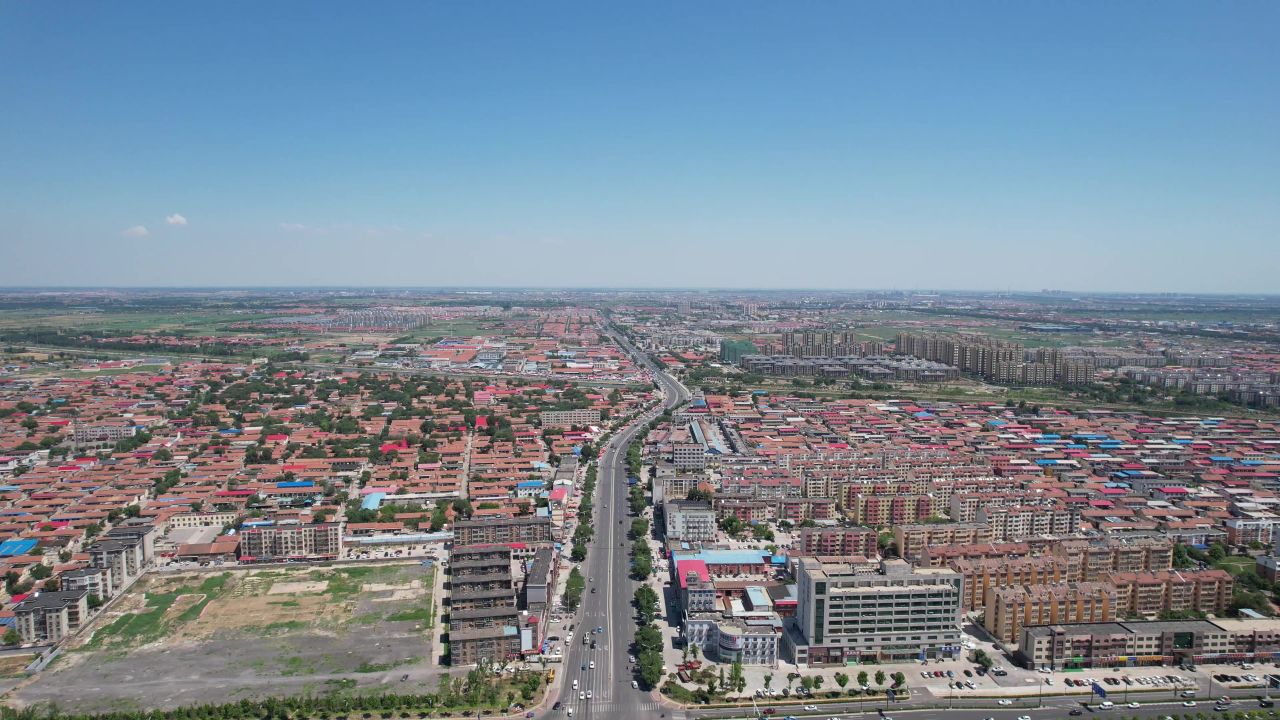 山东东营城市建设城市大景航拍