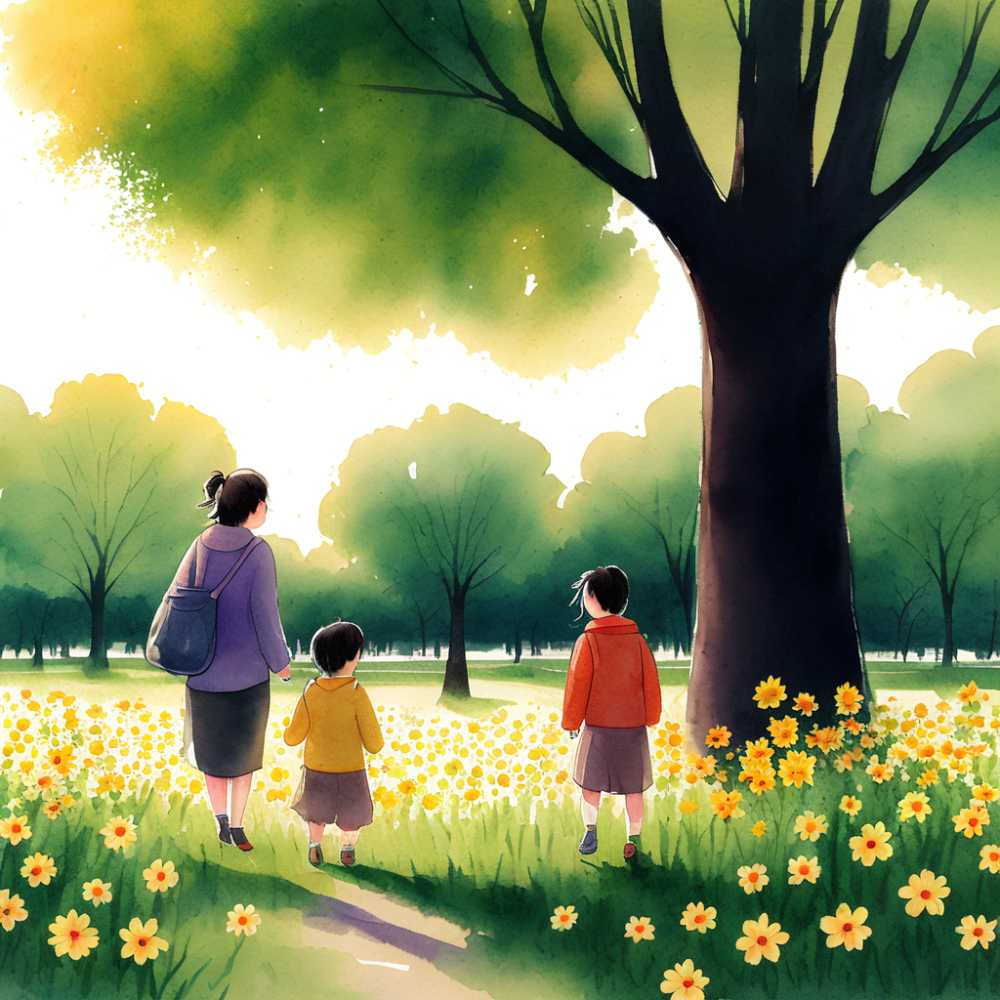 母亲节孩子和妈妈