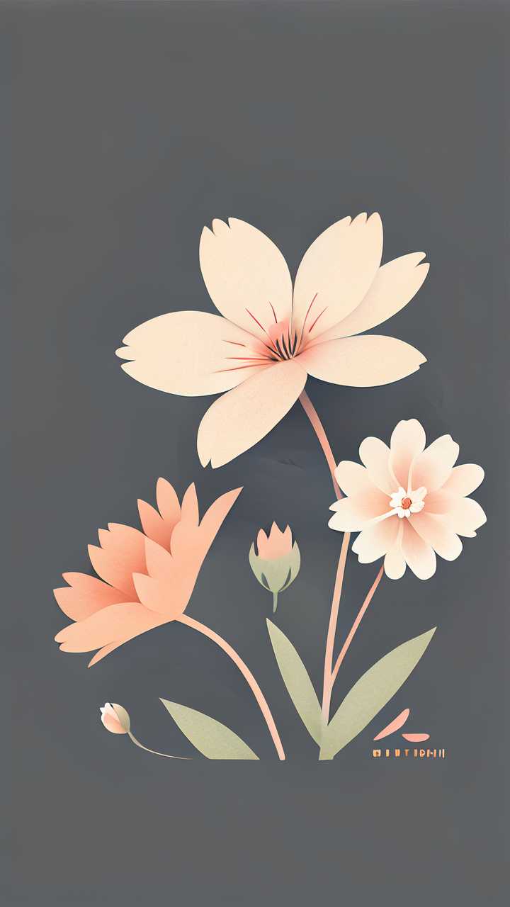 唯美小花朵插画