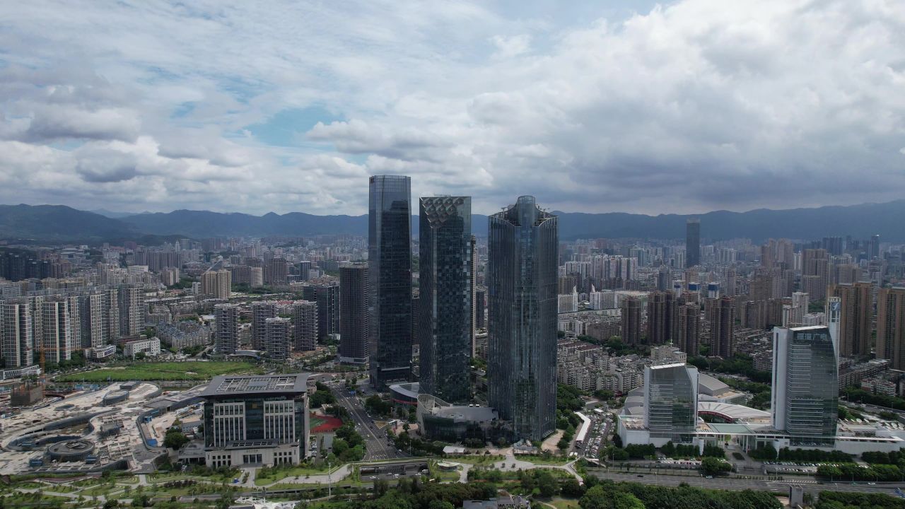 航拍福建福州城市风光