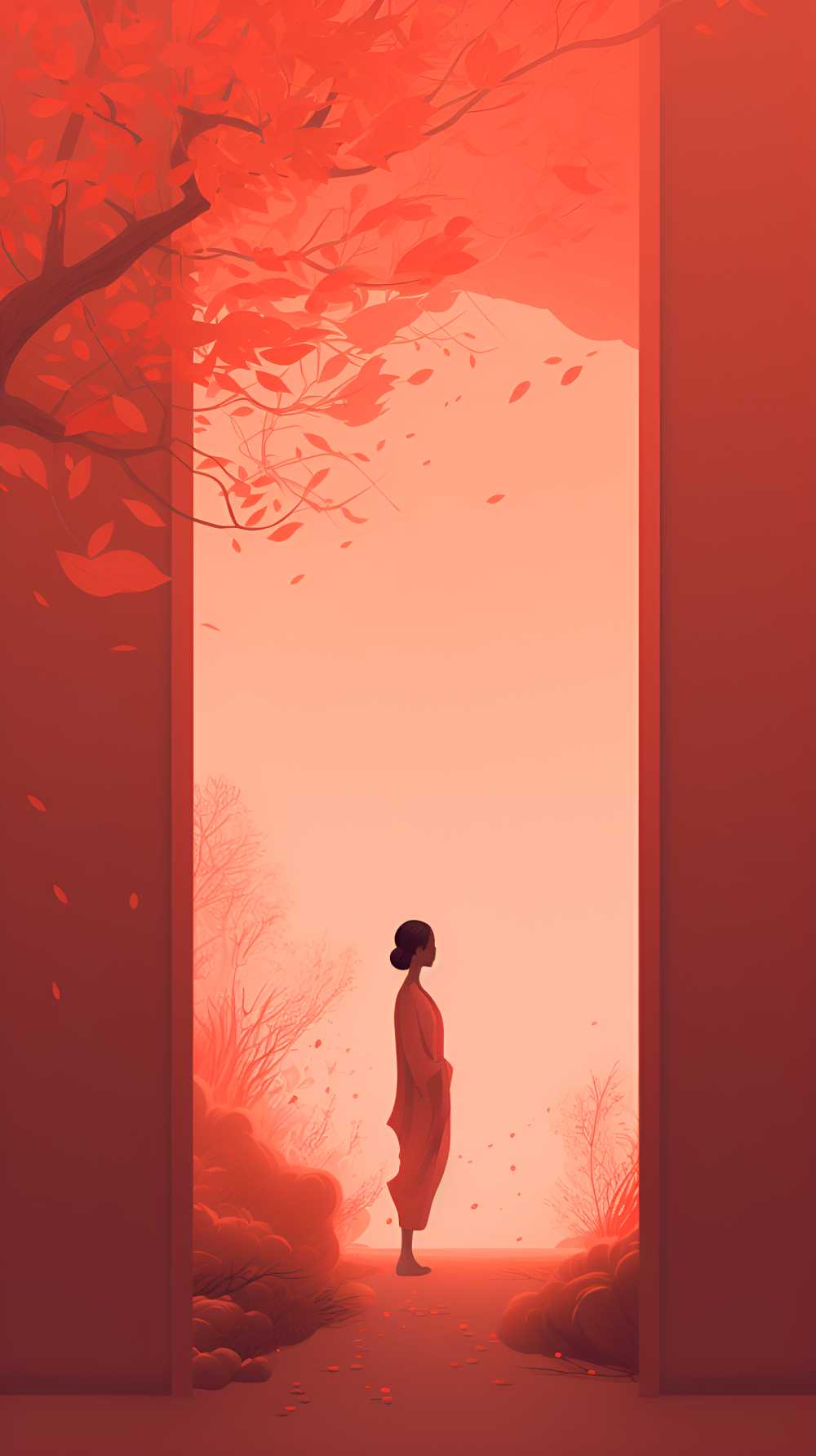 红色唯美背景意境