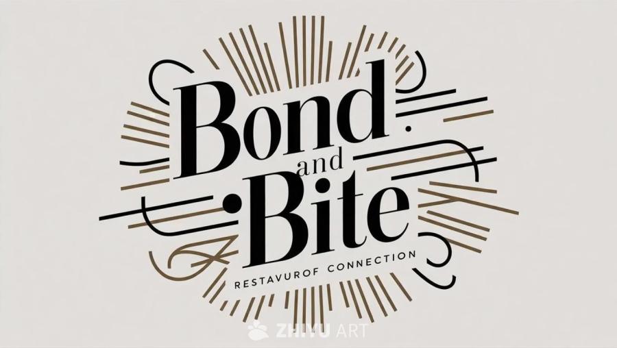 米色背景上呈现了餐厅品牌“Bond and Bit