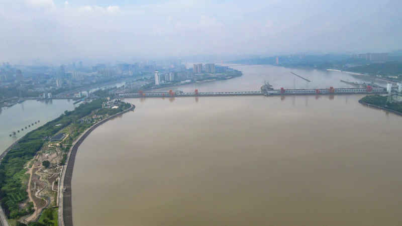 湖北宜昌三峡葛洲坝航拍