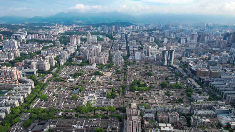 福建福州三坊七巷5A景区航拍