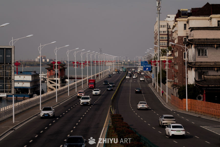 城市桥梁车流图