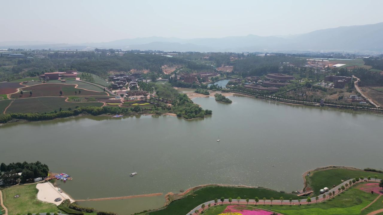 云南弥勒东方韵景区航拍 