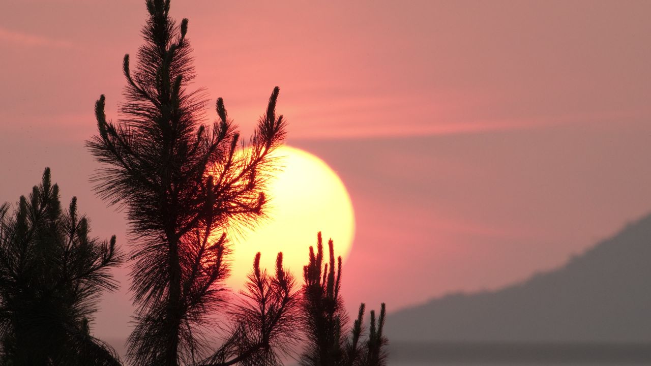 太阳日出日落夕阳逆光刺眼星芒