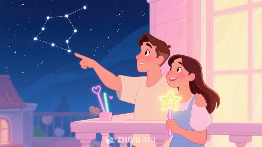 夜空下情侣共赏星座 564