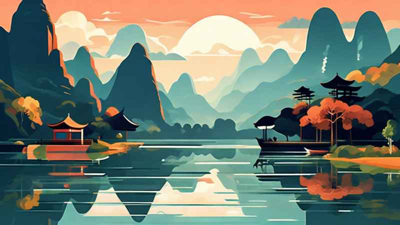 插画风格 桂林山水 16