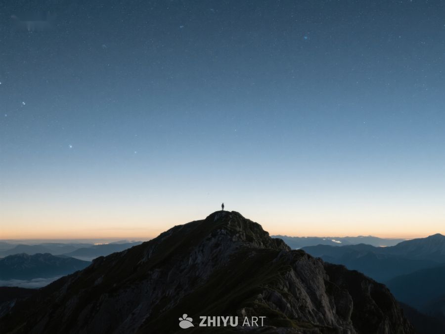 夜幕下的山峰剪影 508