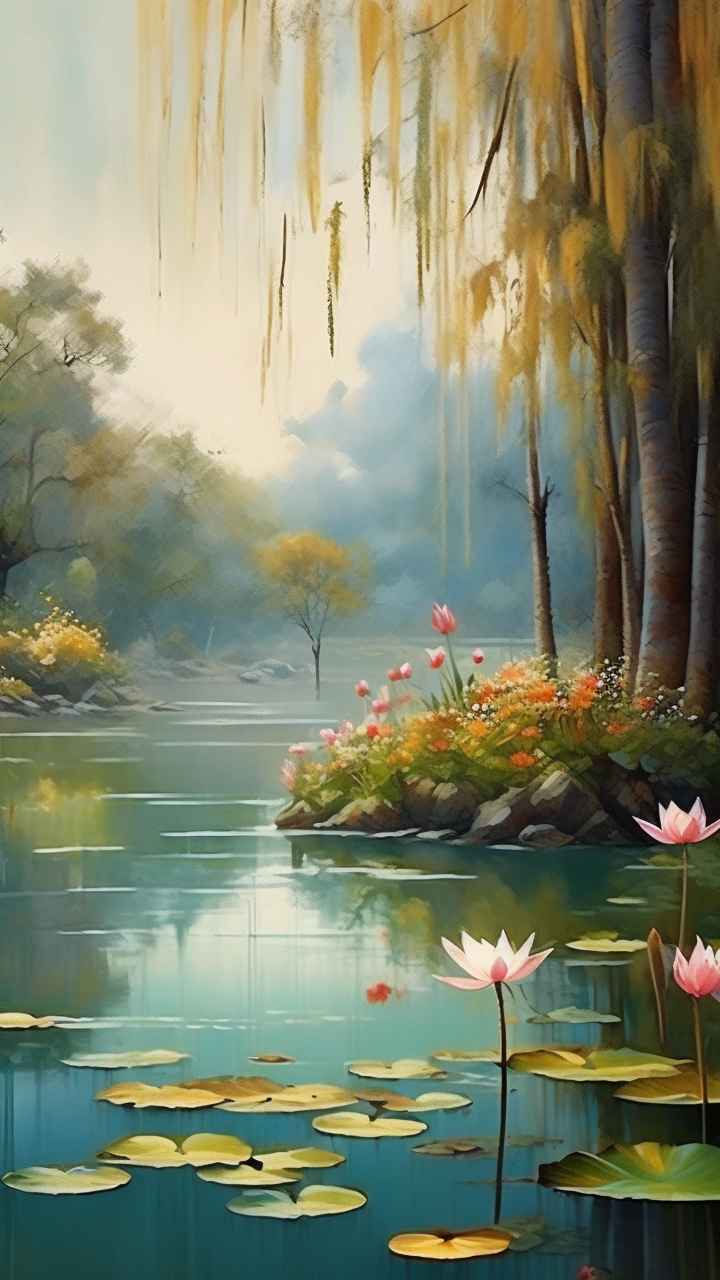 国风水墨山水画简约风格插画 35