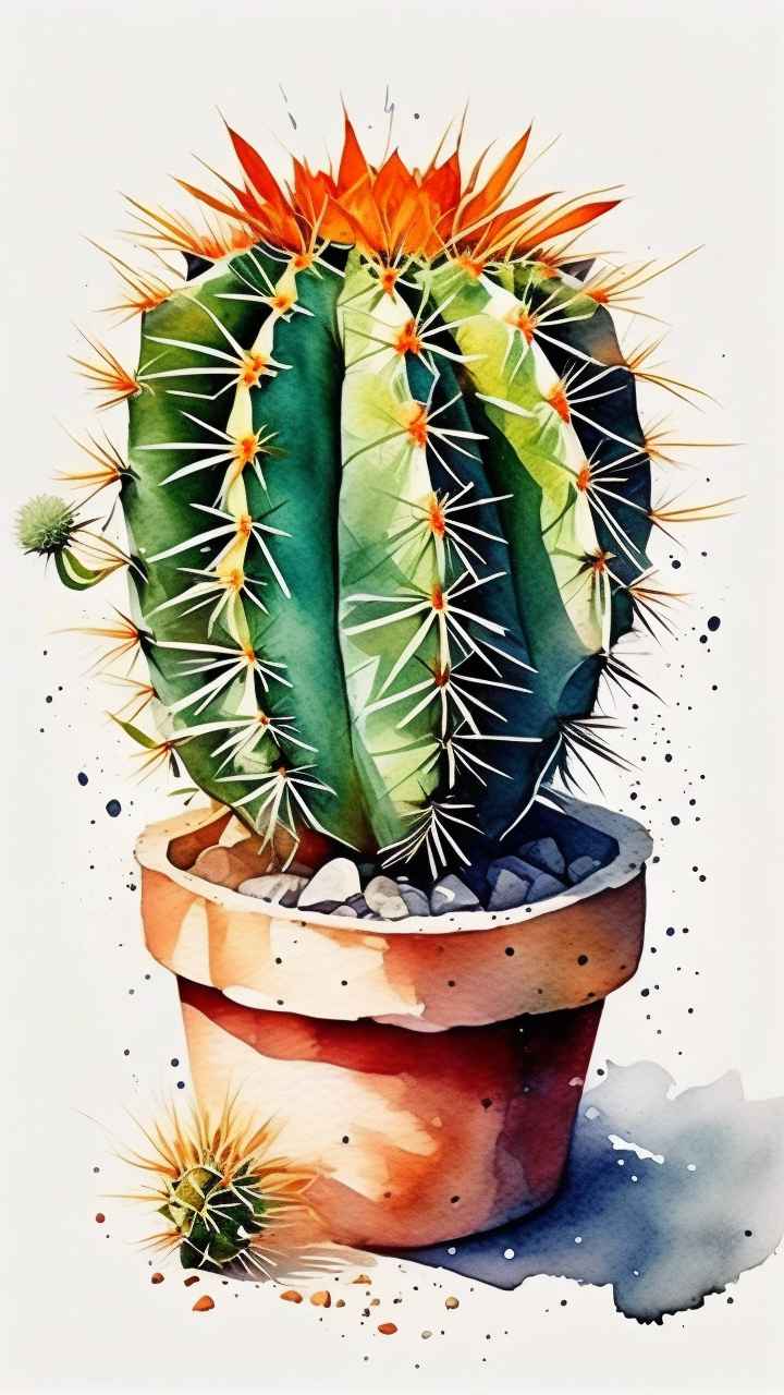 仙人掌自然植物插画 9