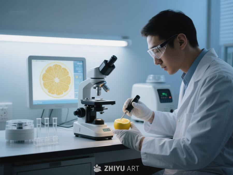 科学家在实验室进行显微镜观察 240