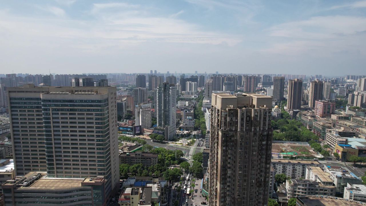 江苏常州城市交通航拍