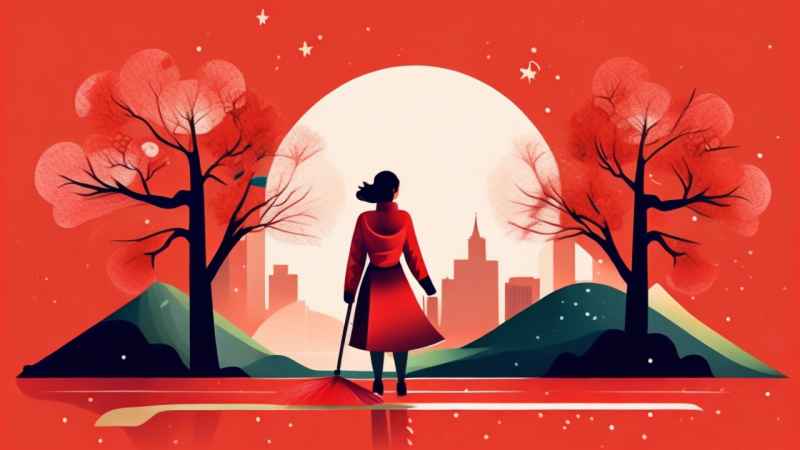 春节新春扫尘简约插画背景 1