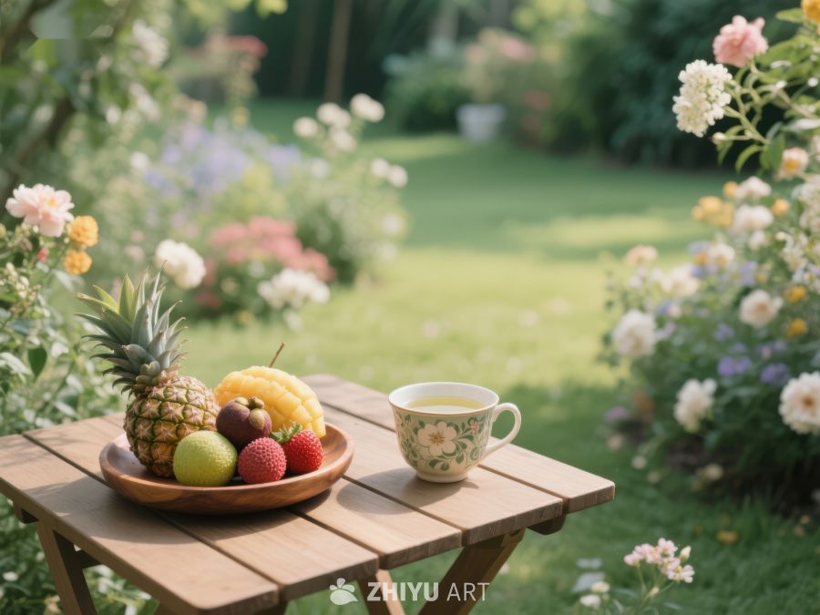 花园茶歇：水果与茶的静谧时光 300
