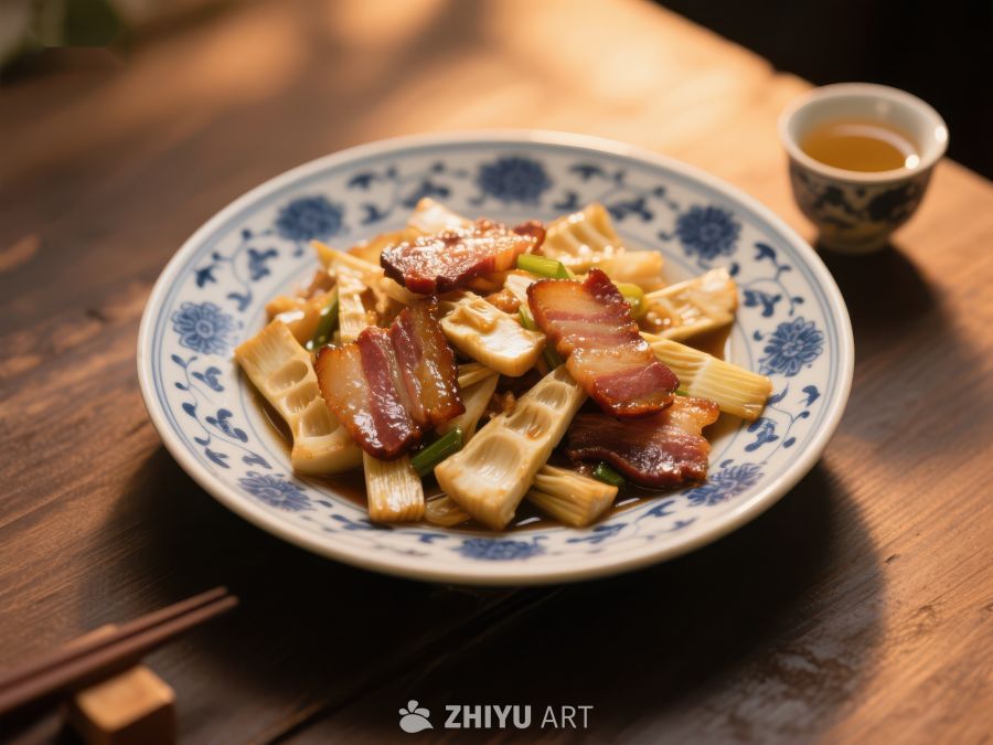 竹笋炒腊肉，传统中式美味 1178