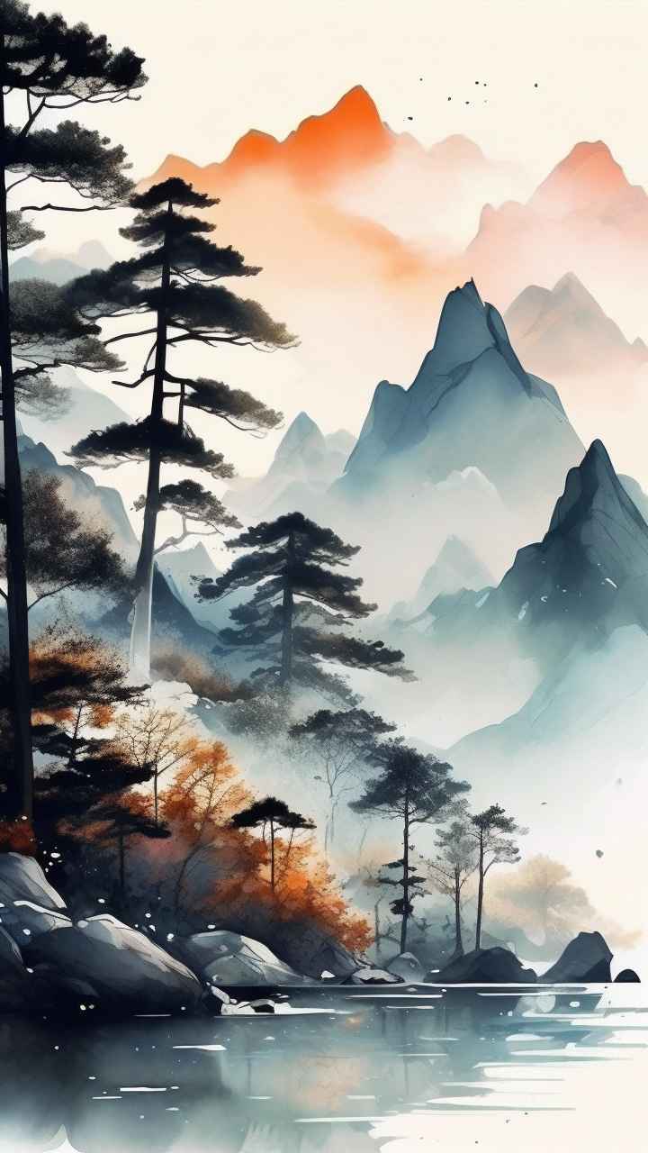 山水画国风背景 89