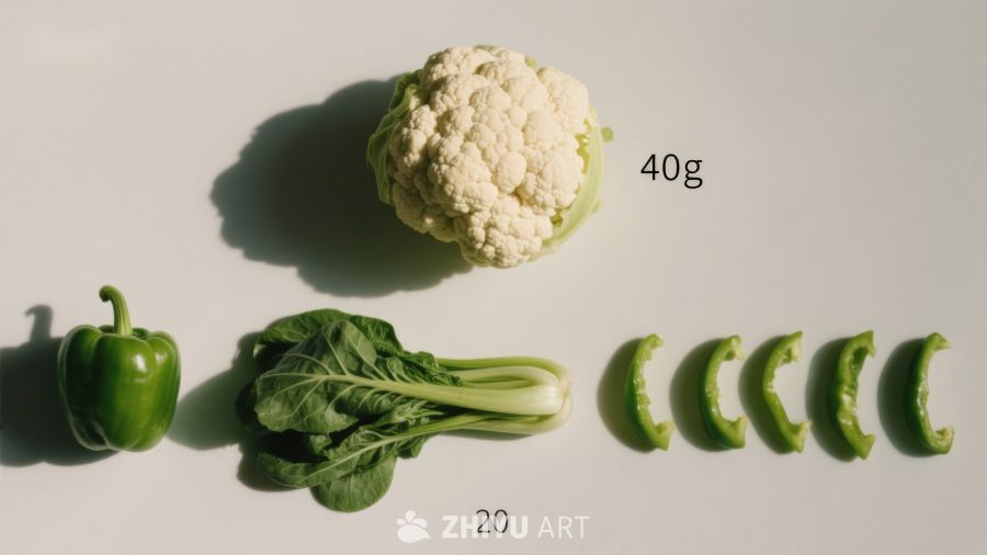 蔬菜排列与重量标注