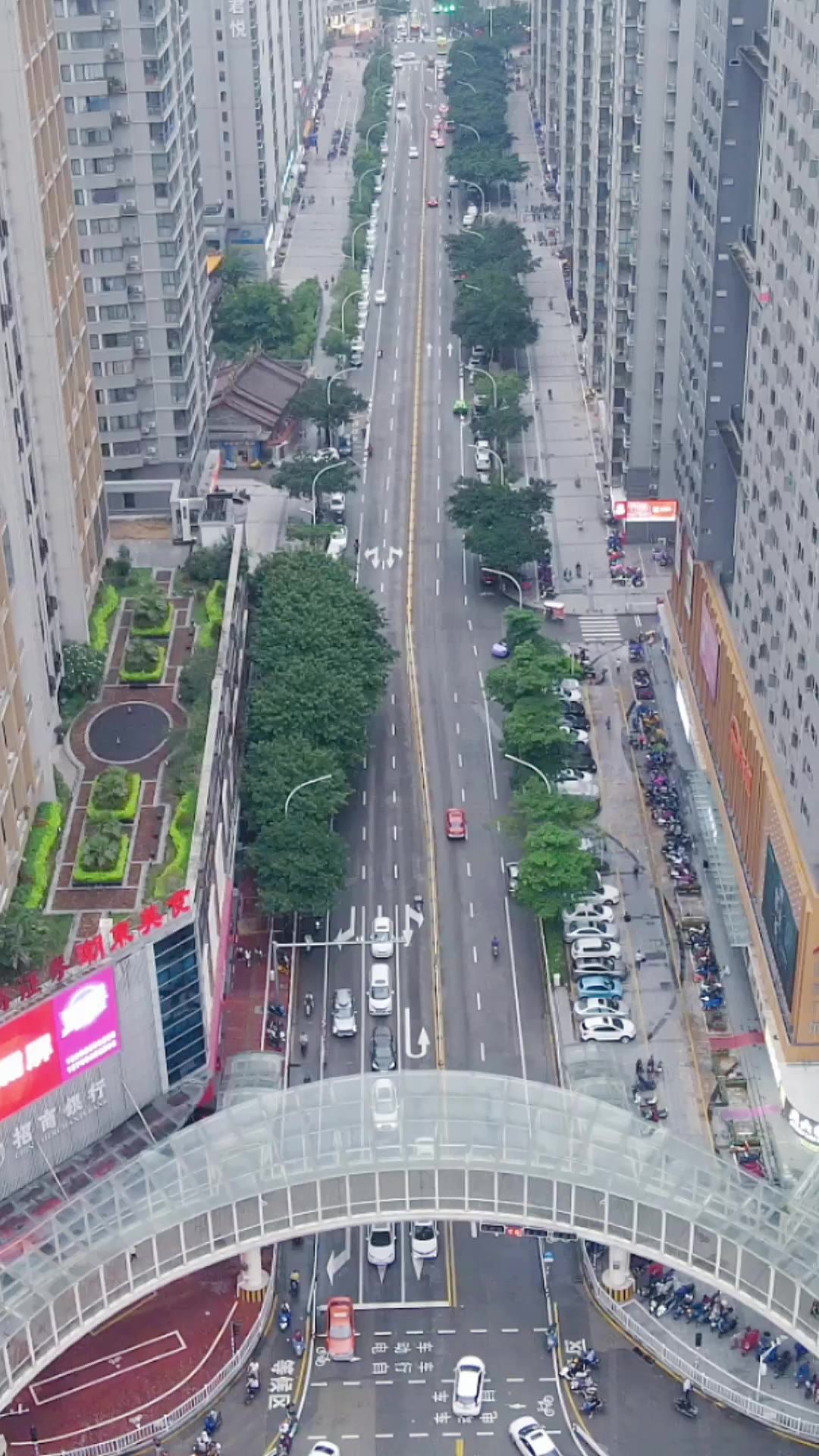 福建漳州城市建设交通竖屏航拍 