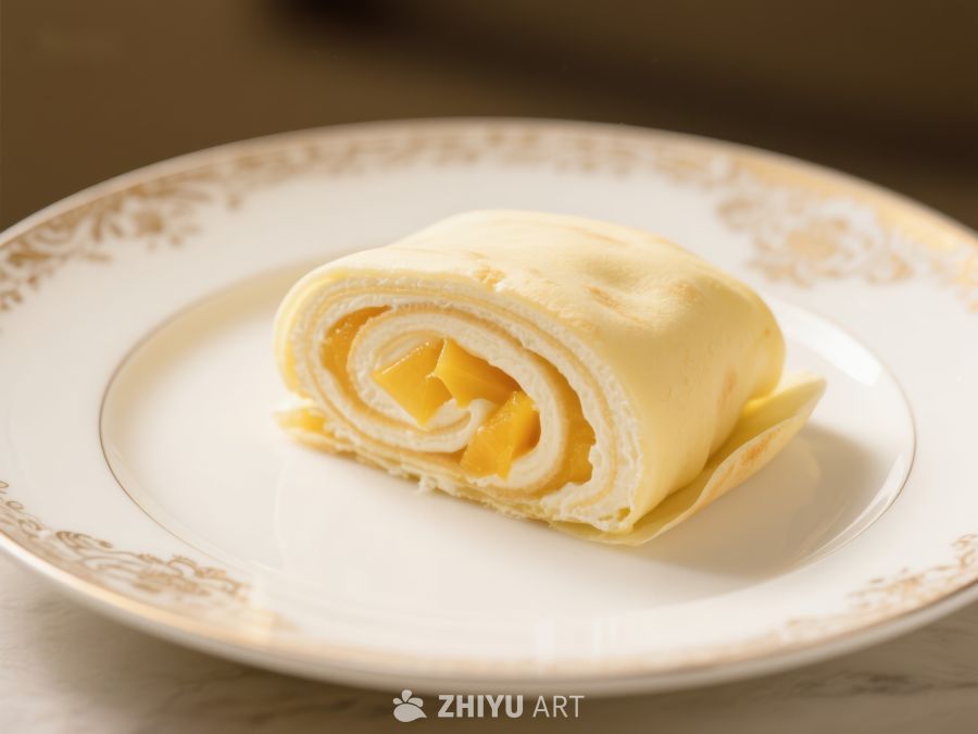 芒果奶油卷饼