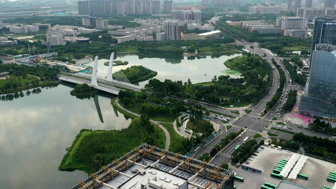郑州龙子湖高校园区 航拍
