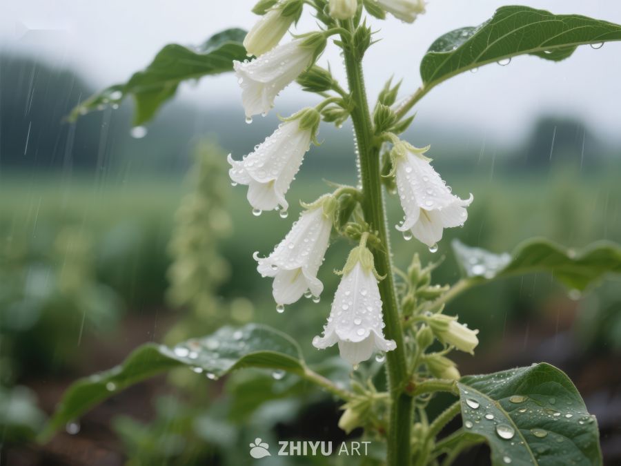 雨中绽放的白色花朵 683