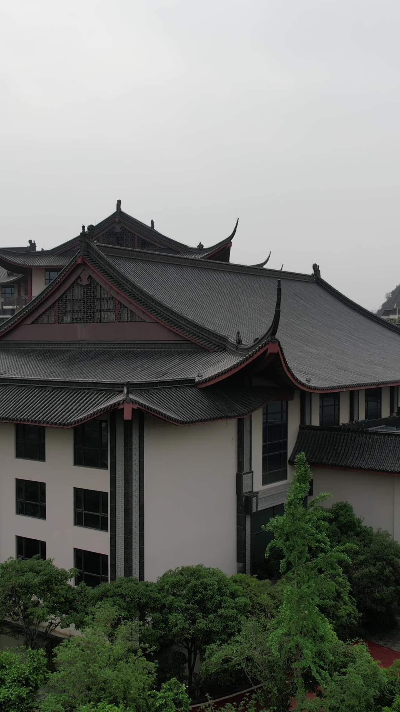 传统建筑下的城市风光