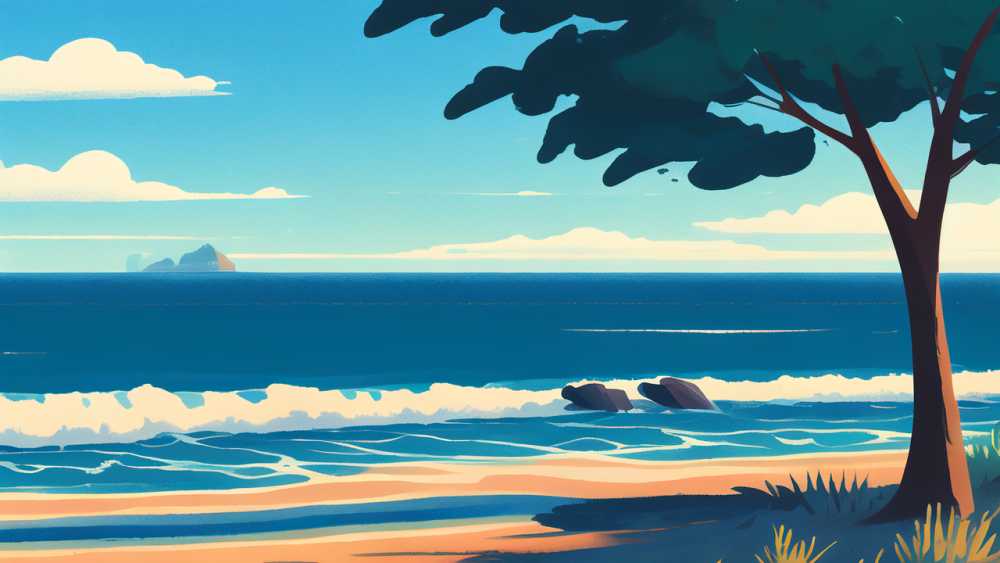 夏季沙滩海上风景