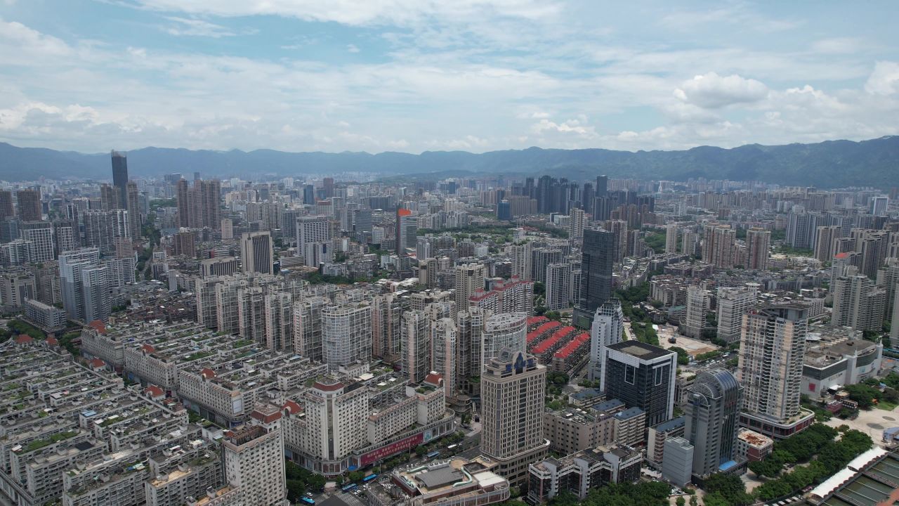 福建福州城市风光航拍 