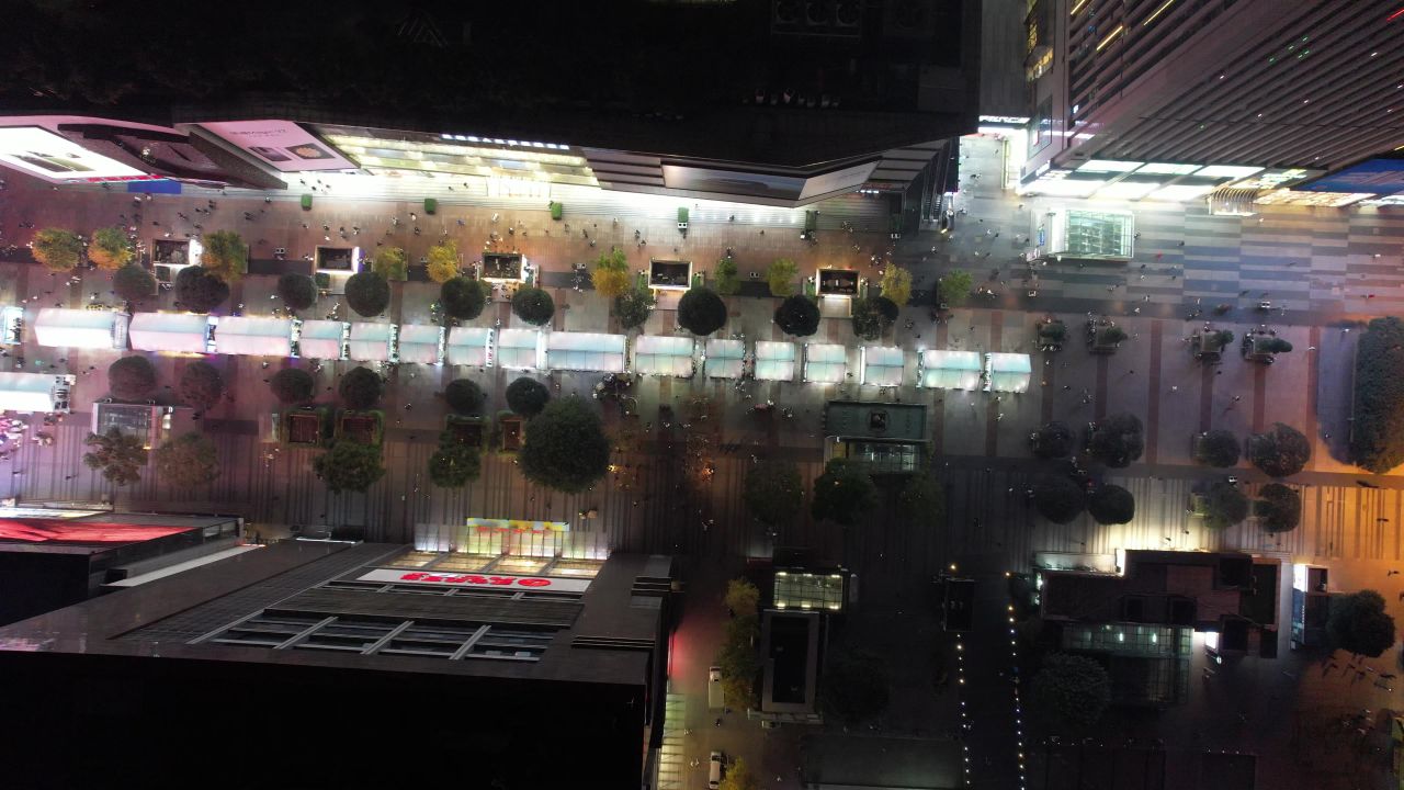 重庆观音桥步行街夜景航拍