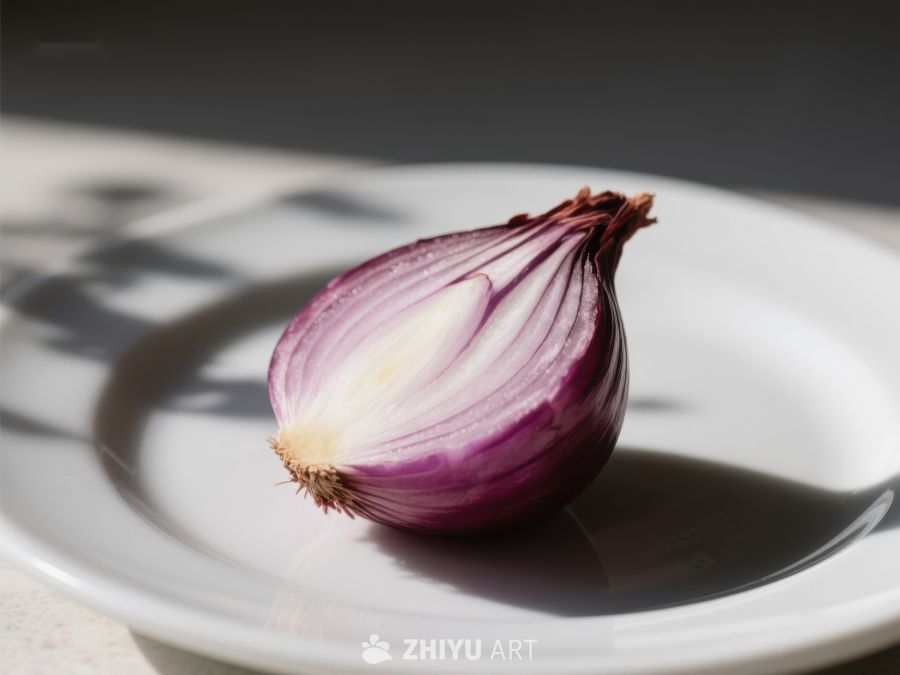 盘中的红洋葱特写 211
