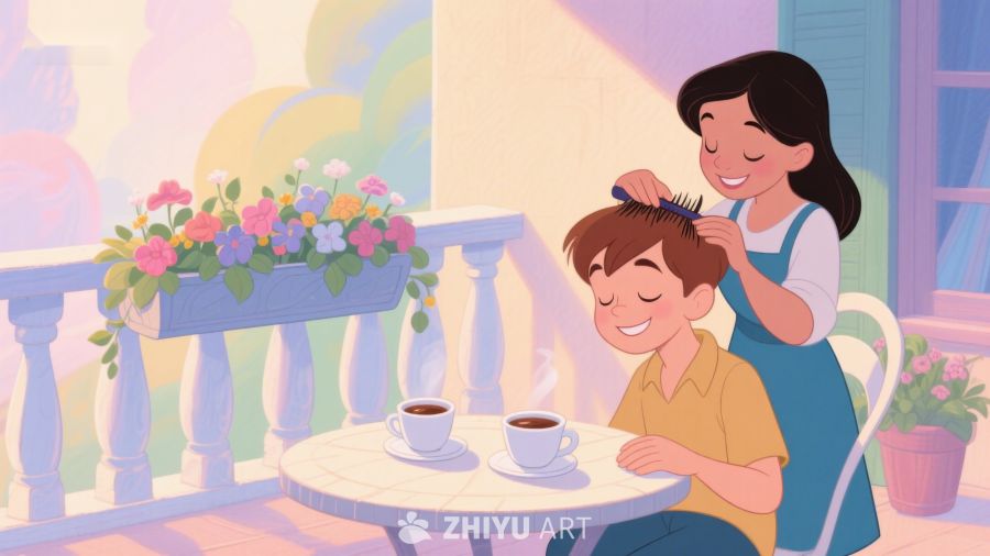 温馨阳台上的亲子时光 440