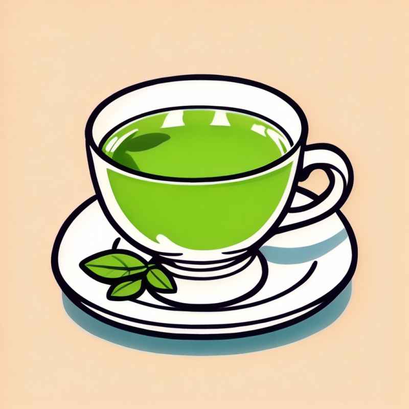 茶杯里的绿茶元素插画 2