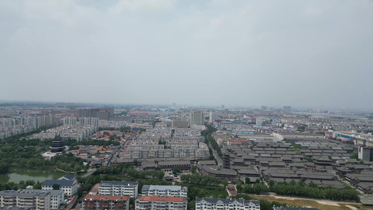 航拍山东潍坊青州古城5A景区 