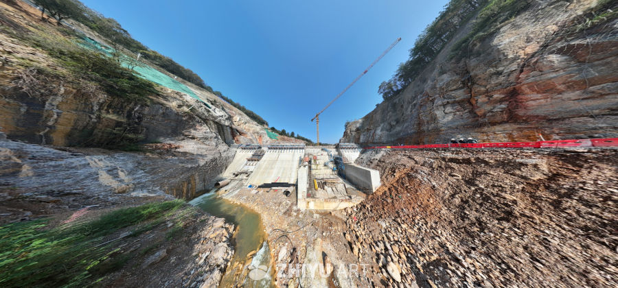 大坝施工现场全景