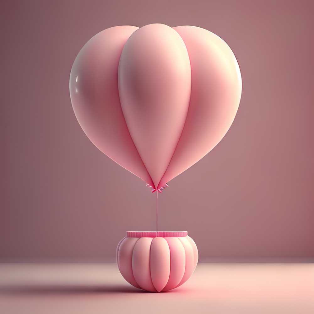 3D粉红色气球唯美