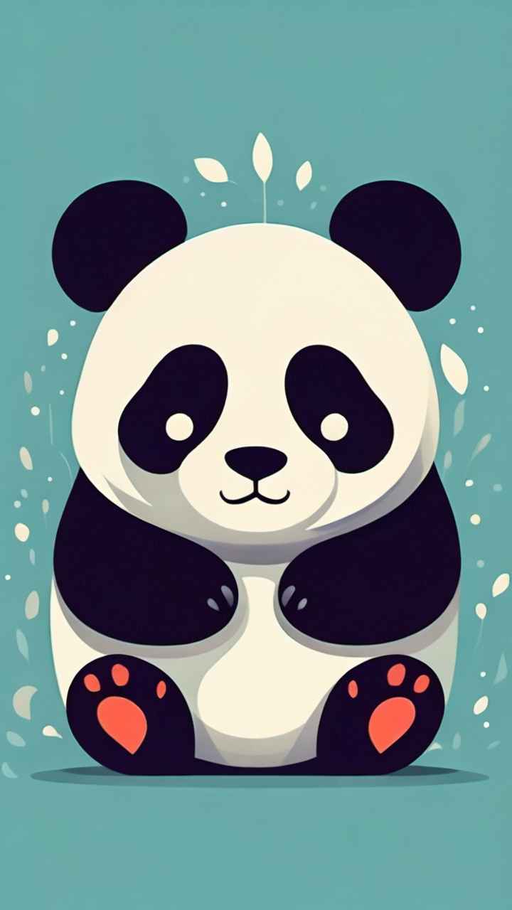 可爱熊猫插画简约风格 132