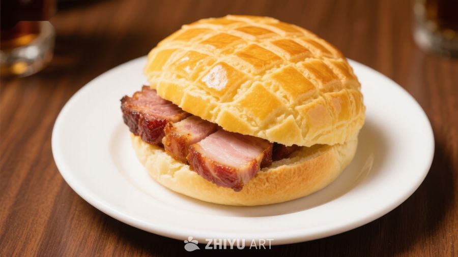 酥皮夹肉美食特写