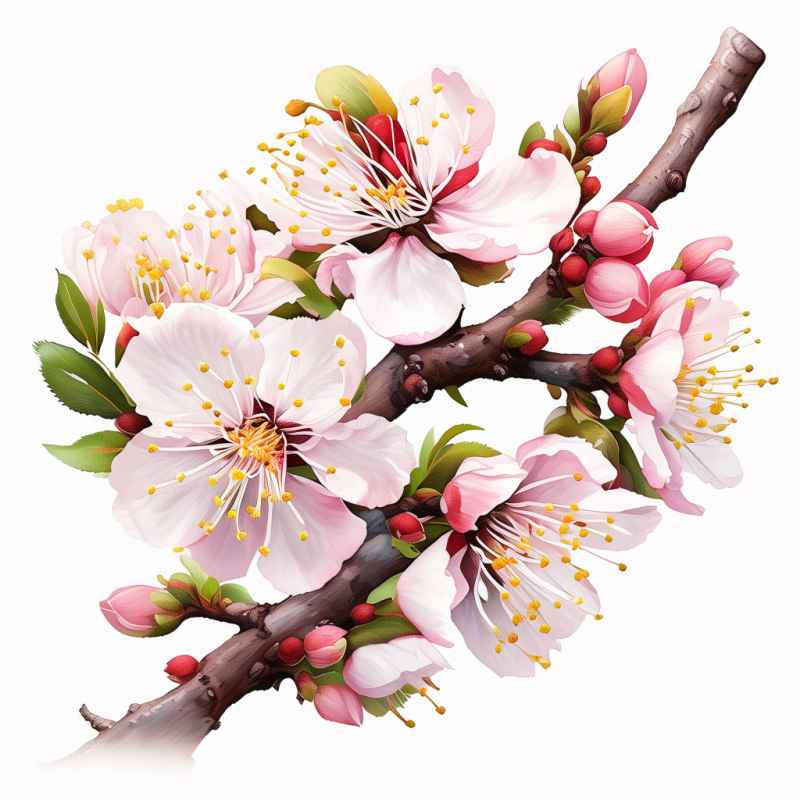 春季杏花摄影图插画 9