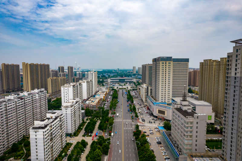 山东菏泽城市风光航拍摄影图