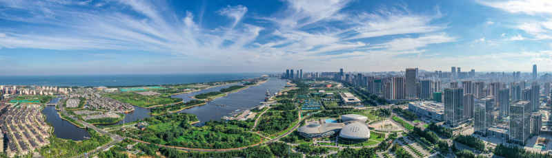 日照海边城市全景