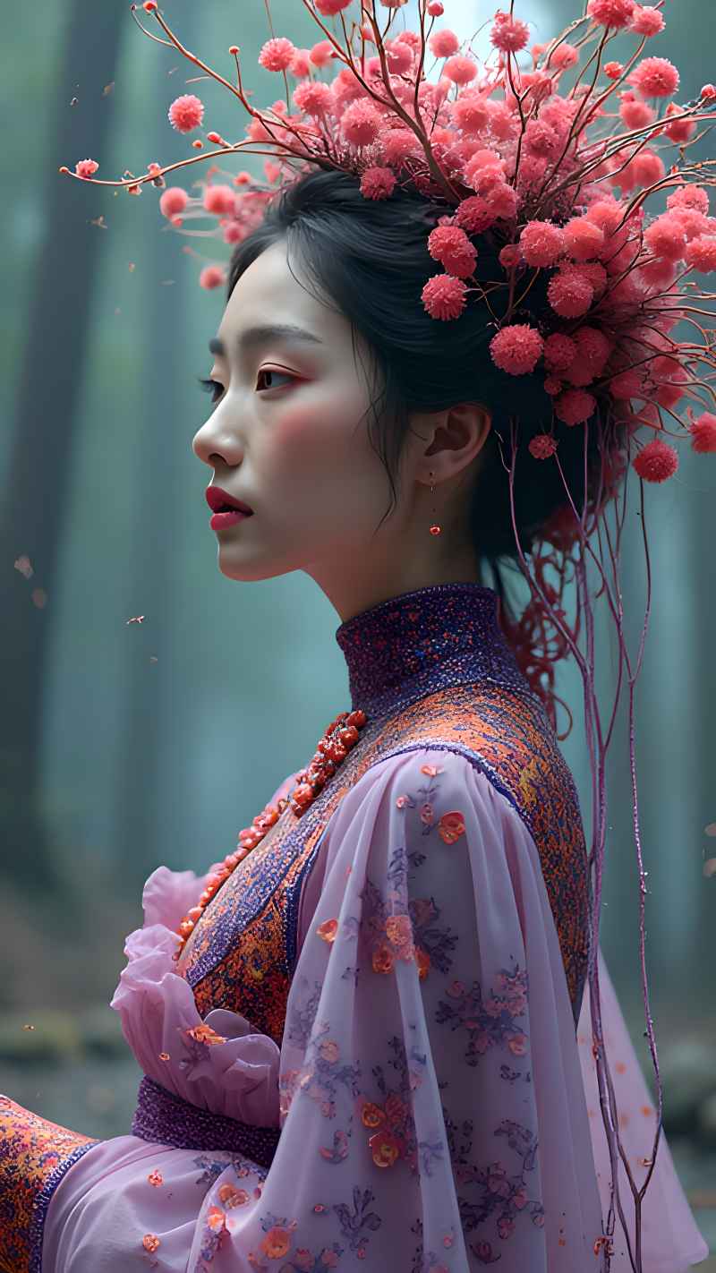 森林系列五颜六色古风艺术美女 16