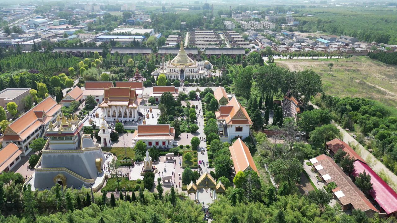 河南洛阳城市风光旅游景区航拍 