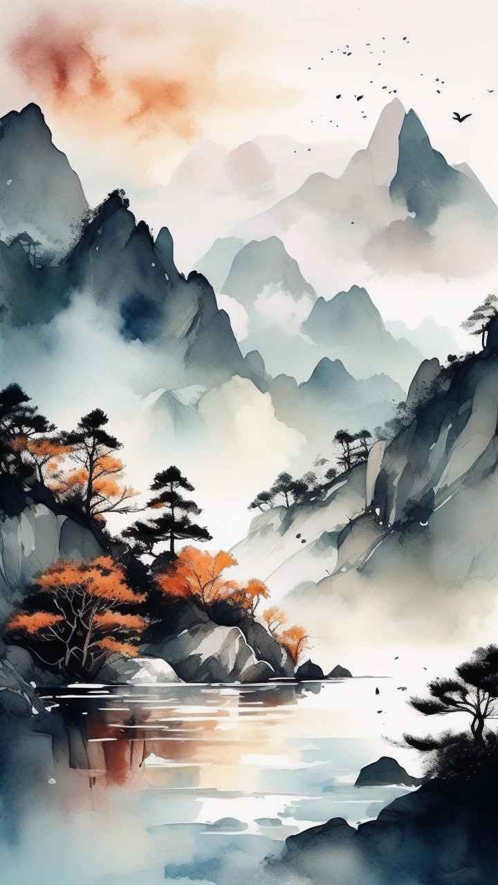 山水画国风背景 84