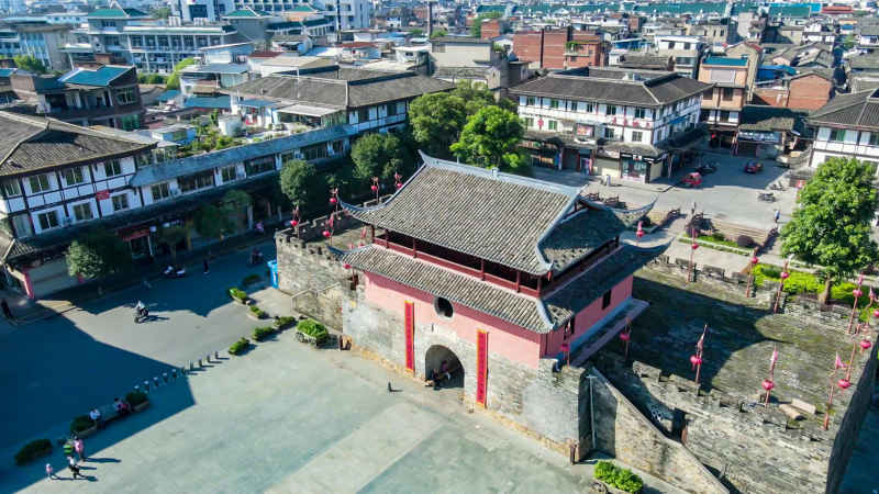 福建汀州古城航拍图 