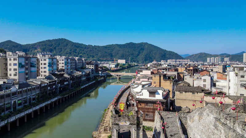 福建汀州古城航拍图 