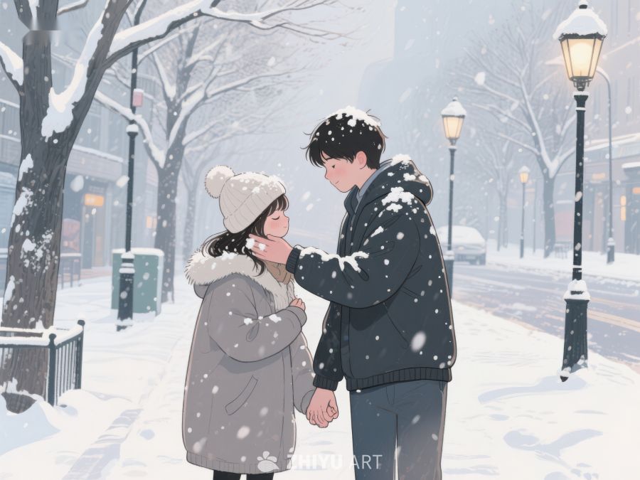 雪中情侣温馨互动 1006